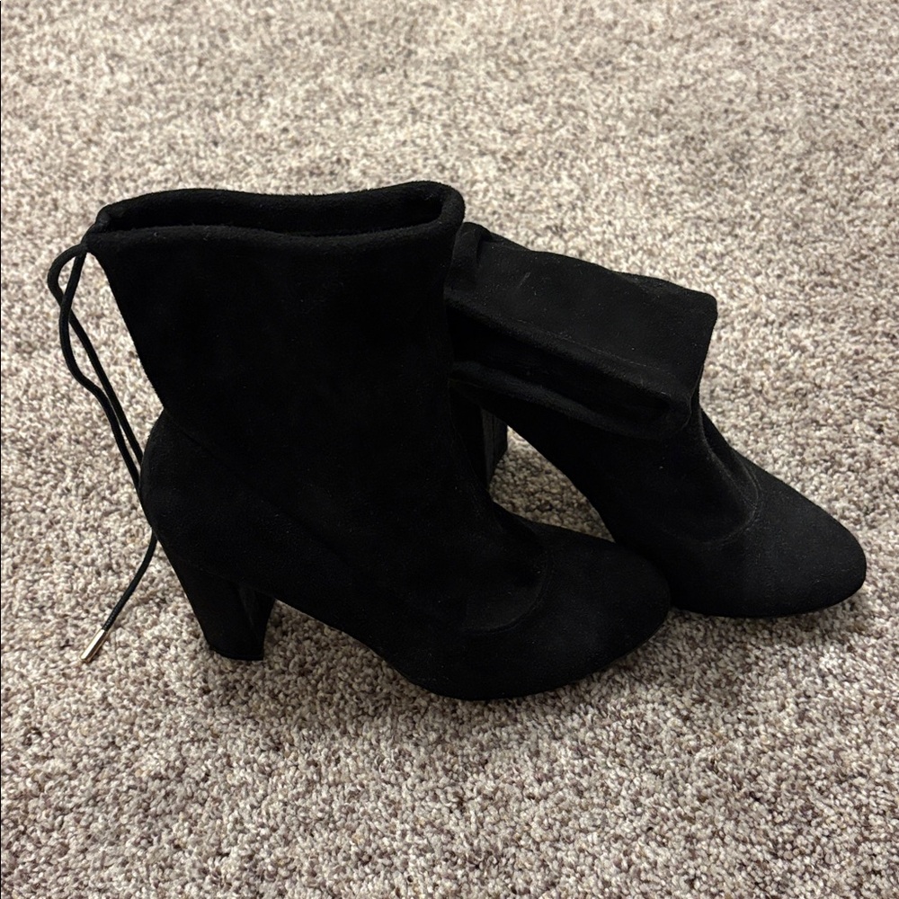 Chic Black Suede Ankle Boots